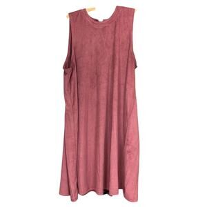 Women's HeartSoul Casual Microfiber Faux Suede Blush Colored Dress - Size Large